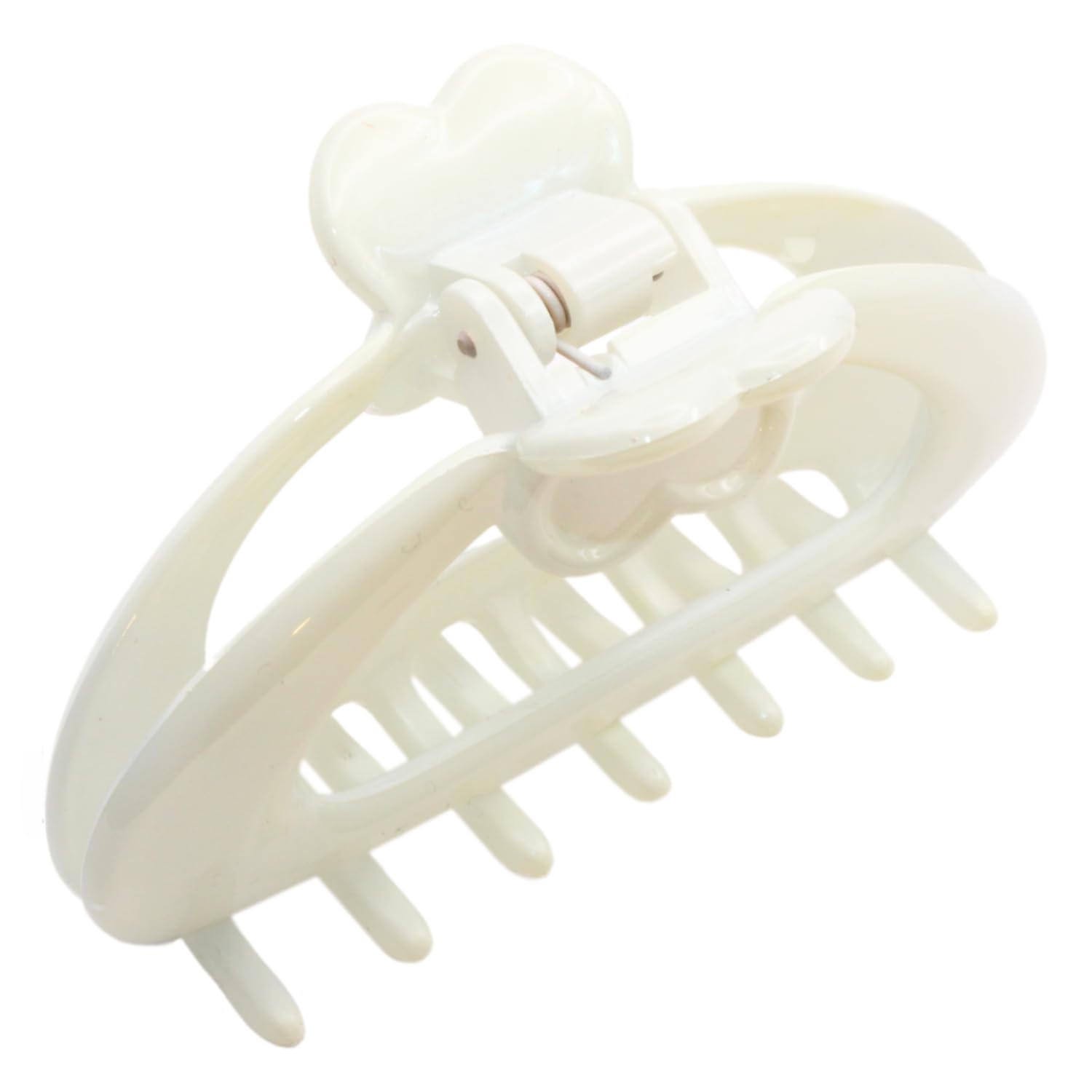 Parcelona French Heart-Shaped Medium Cellulose Hair Claw for Women and Girls