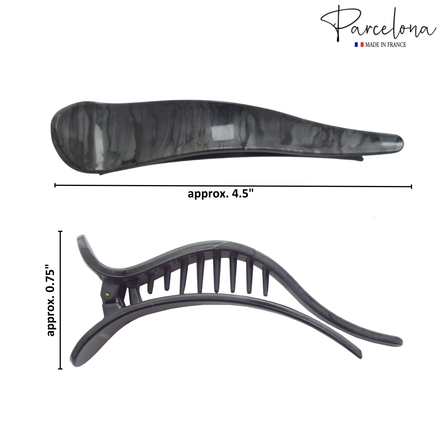 Parcelona French Brill Beak Large Cellulose Slide in Claw Clip Clamp for Women