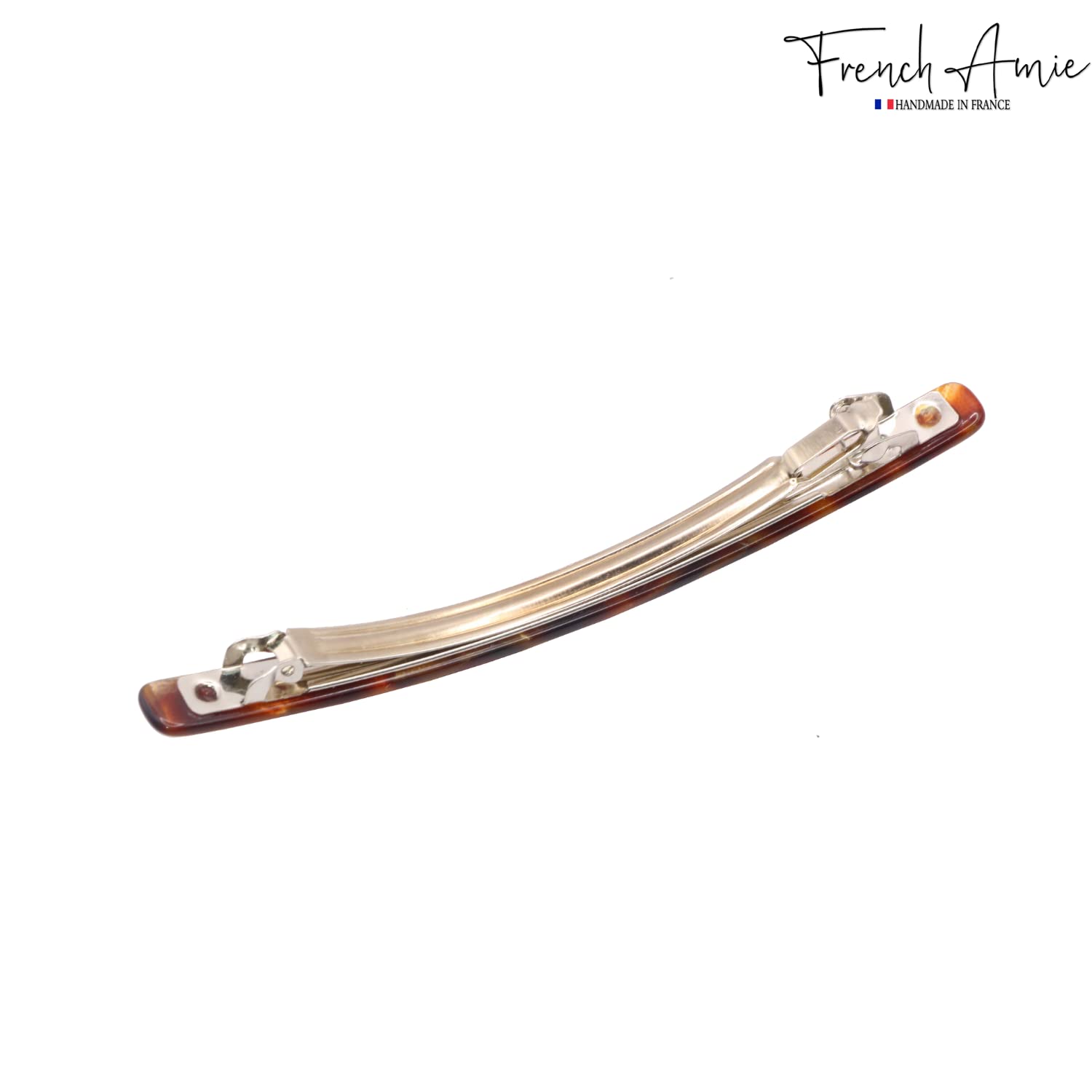French Amie Long And Thin Large 4” Cellulose Handmade Hair Clip Barrette