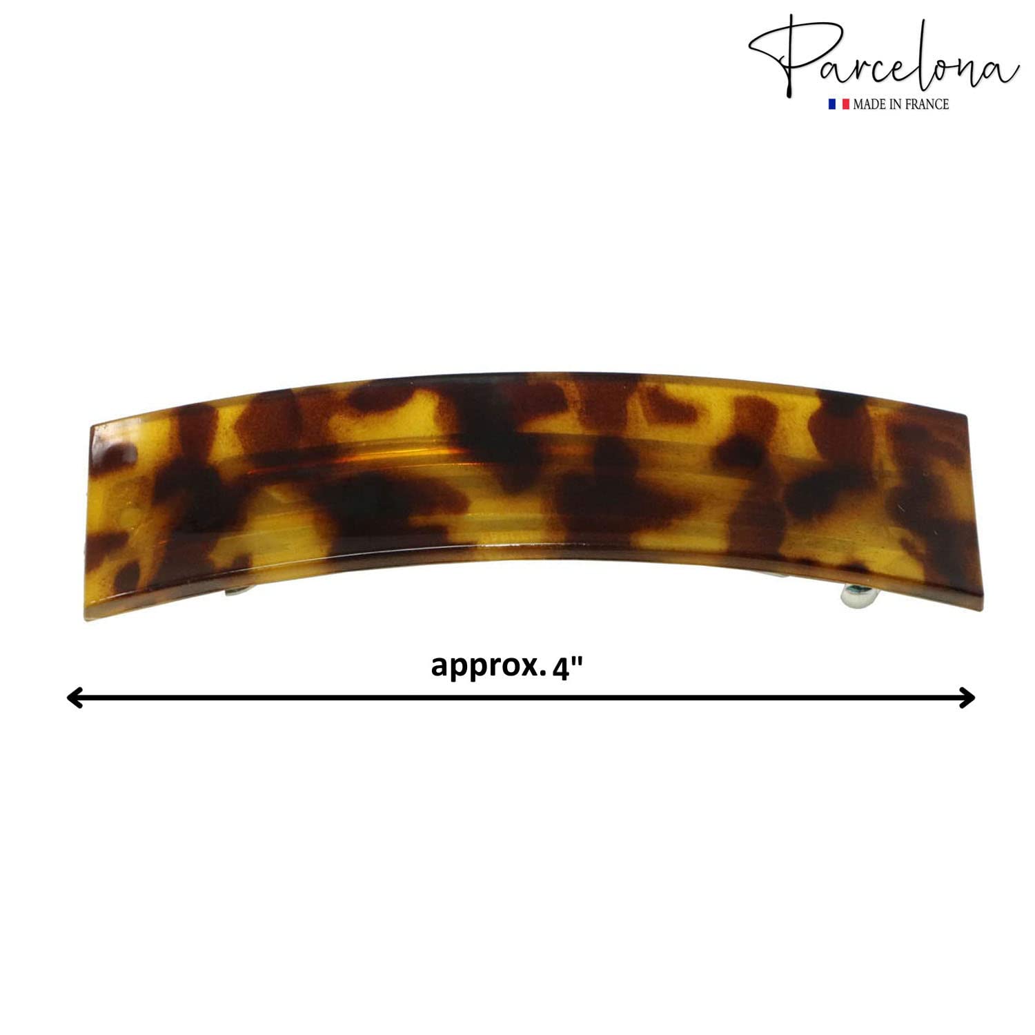 Parcelona French Rectangular Bar Large Cellulose Acetate Hair Barrette for Women