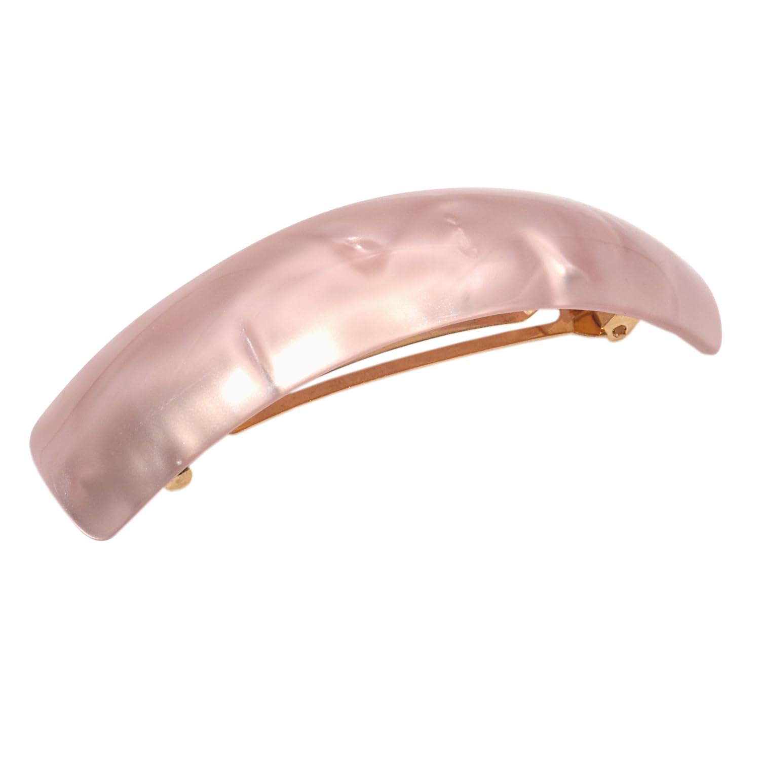 French Amie Curved Oblong Large Cellulose Handmade Hair Barrette for Women