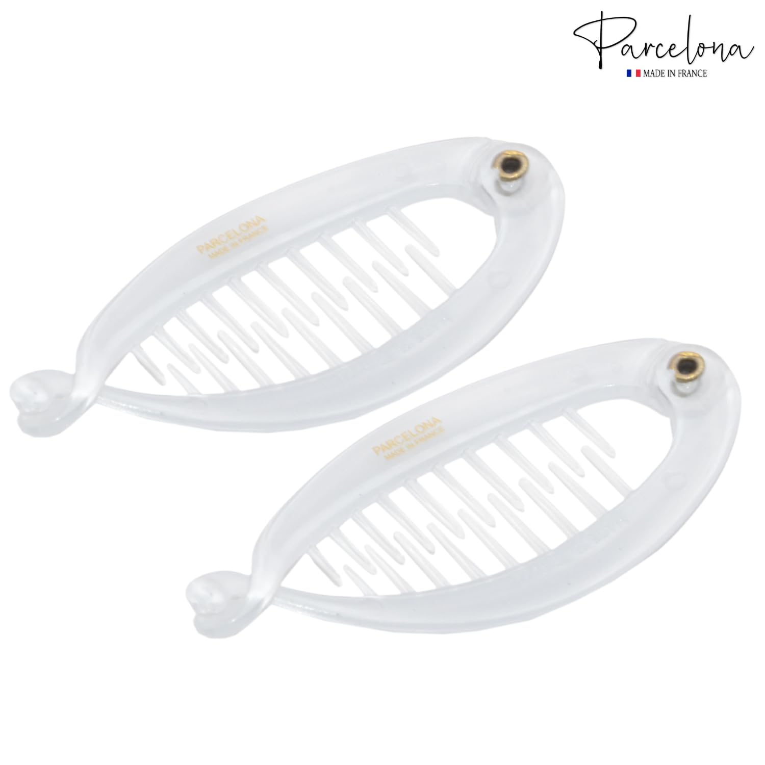 Parcelona French Effortless Mini Small Cellulose Banana Hair Clips(2 Pcs)