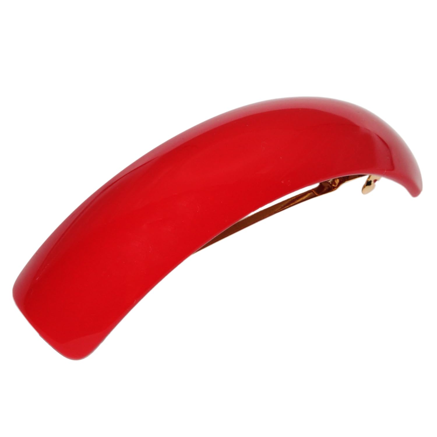 French Amie Curved Oblong Large Cellulose Handmade Hair Barrette for Women
