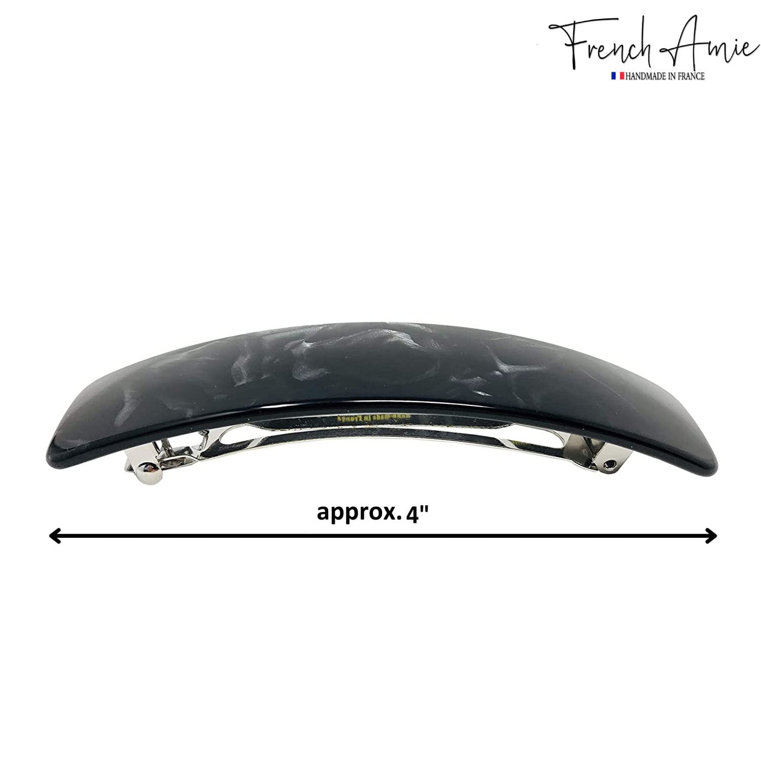French Amie Long Rectangle Handmade Large Hair Barrette Clip for Women N Girls