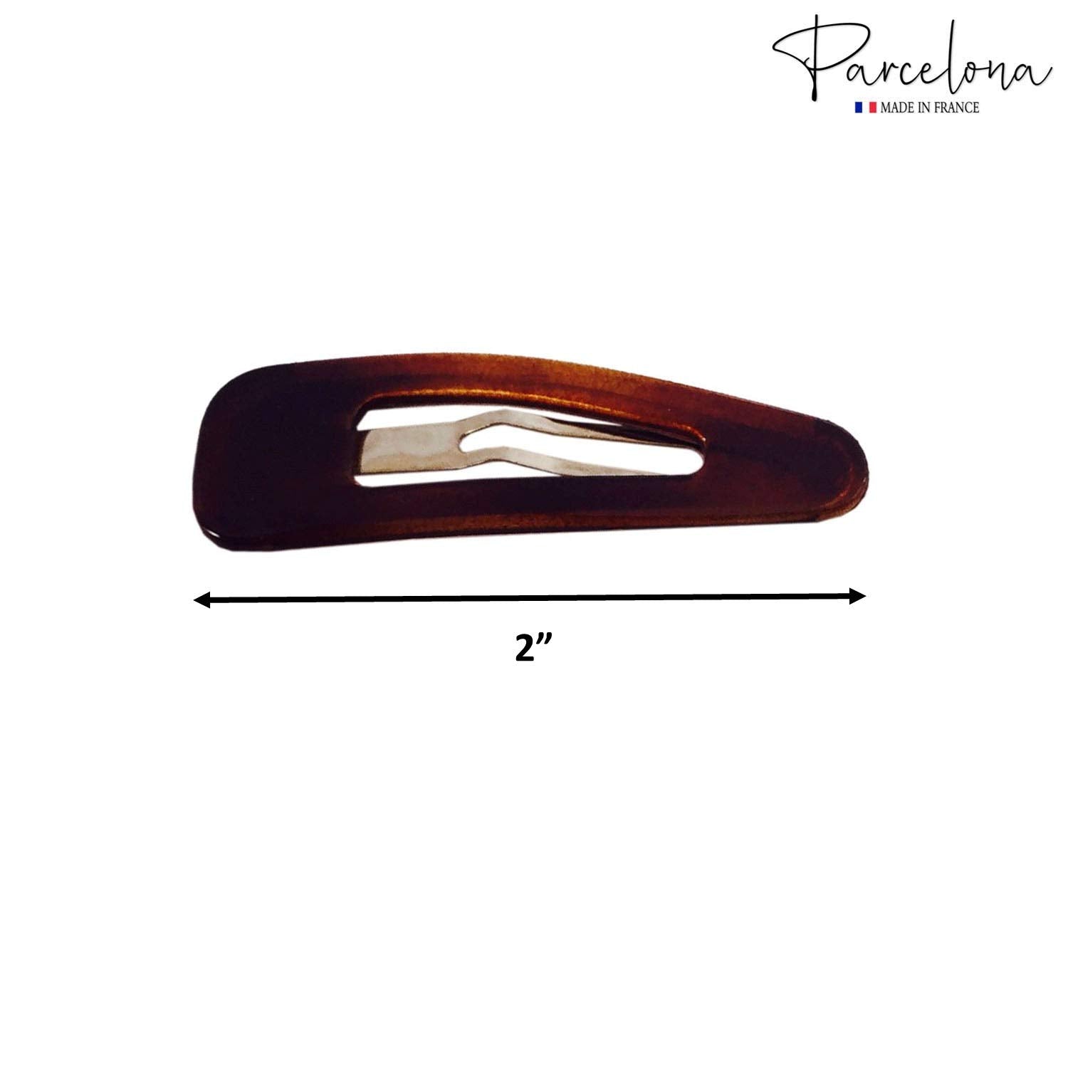 Parcelona French Small Tortoise Shell Cellulose Snap Hair Pins for Women(4 Pcs)
