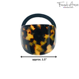 French Amie Curve Oval Celluloid Handmade Ponytail Elastic Hair Tie for Women