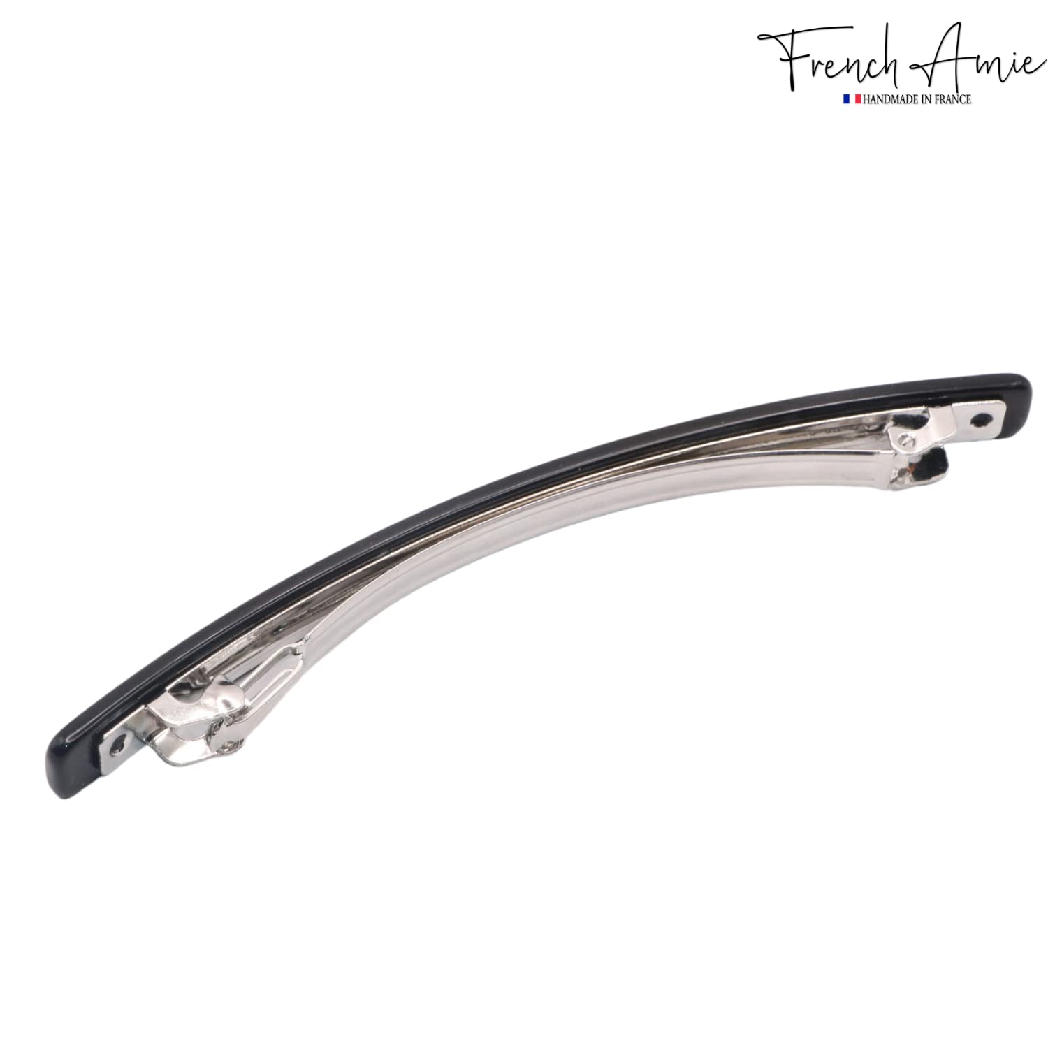 French Amie Long And Thin Large 4” Cellulose Handmade Hair Clip Barrette