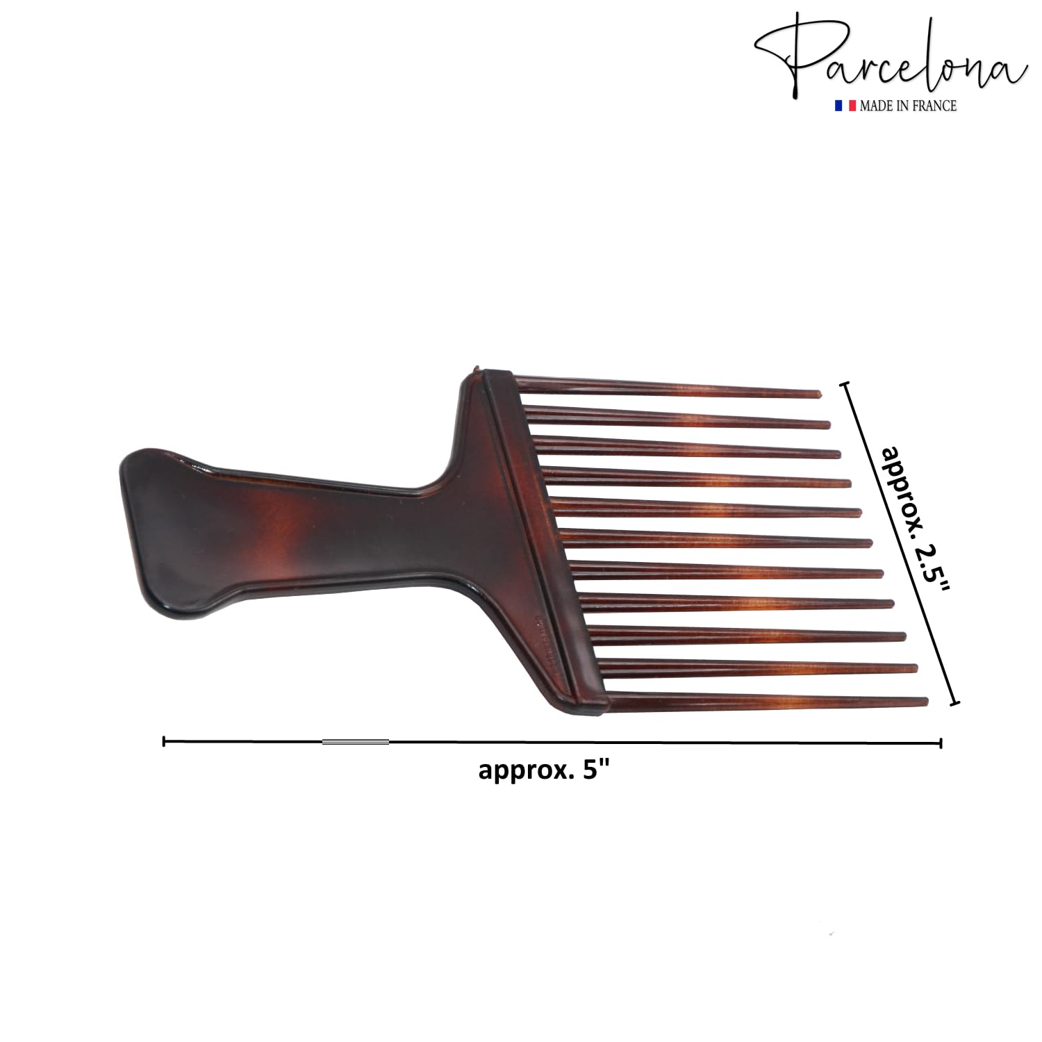 Parcelona French Afro Wide Shell Large Celluloid Hair Combs for Wet Hair(2 Pcs)