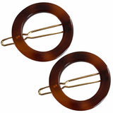 French Amie Mini Circle 1 ¼” Hair Clip - Snap Tige Boule Women Barrette Set Of 2