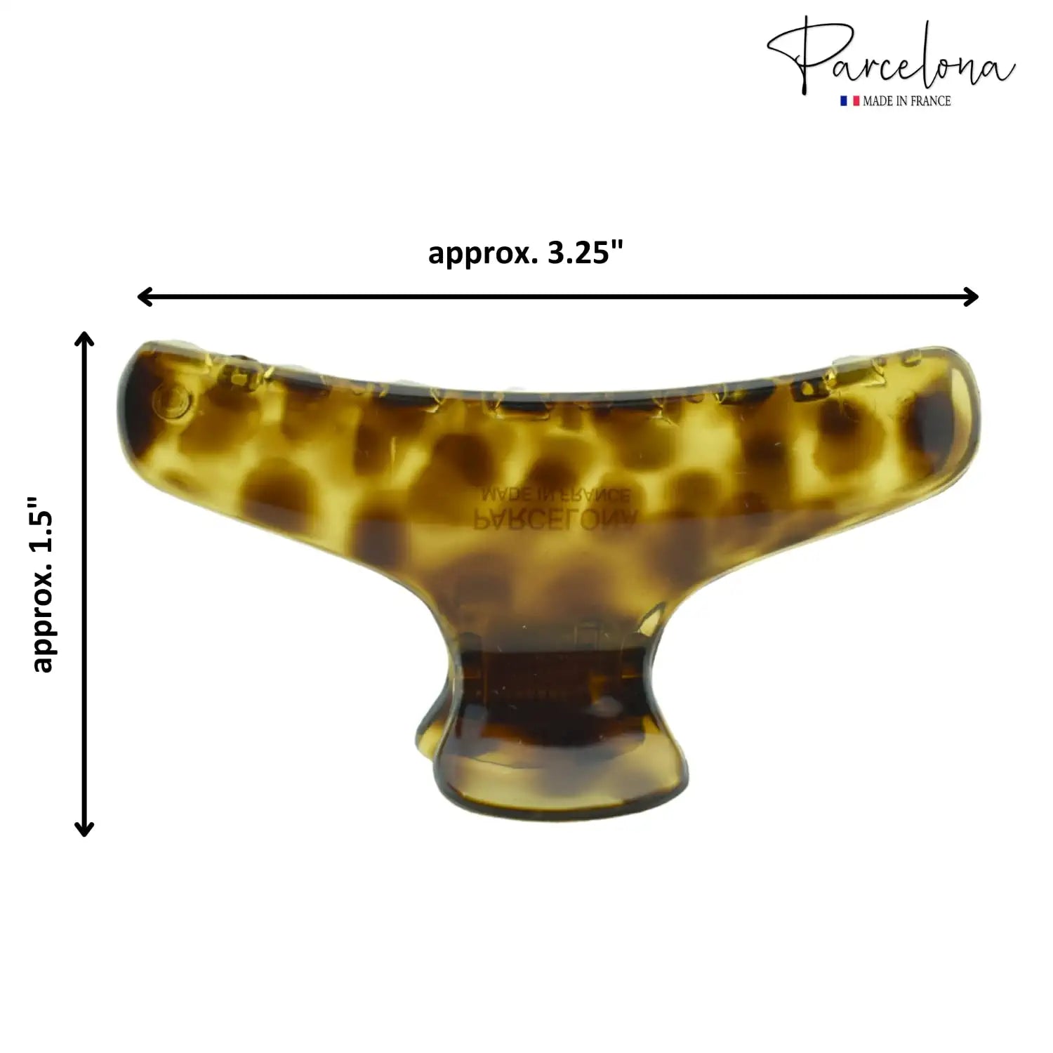 Parcelona French Flat Salon Style Medium 3 1/4" Cellulose Hair Claw for Women