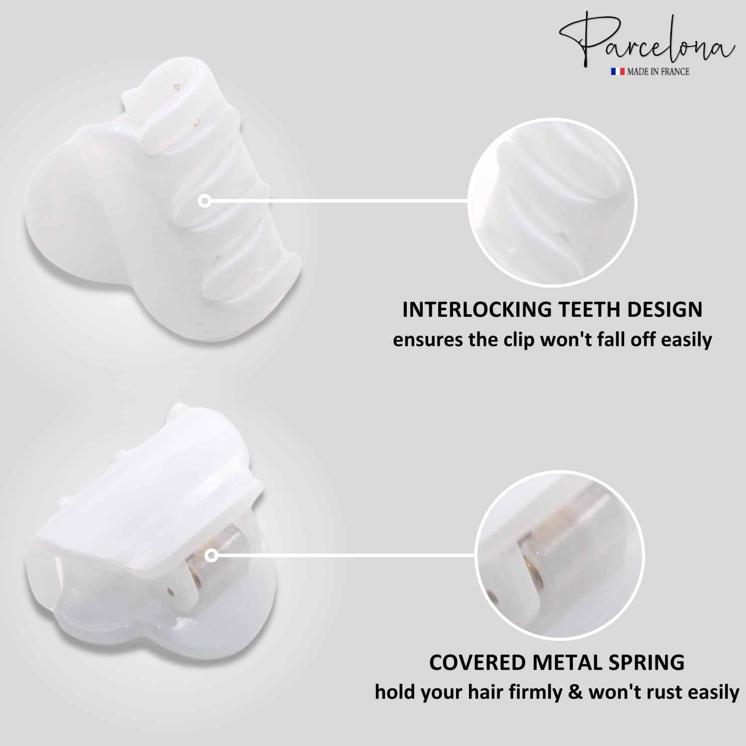 Parcelona French Chic Duo Small 1 1/4" Cellulose Hair Claw for Women and Girls