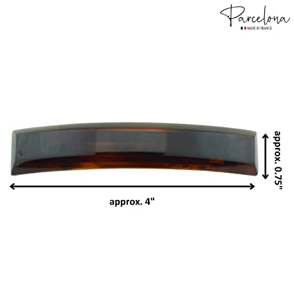 Parcelona French Bar Volume Large Shell N Black Cellulose Hair Barrettes(2 Pcs)
