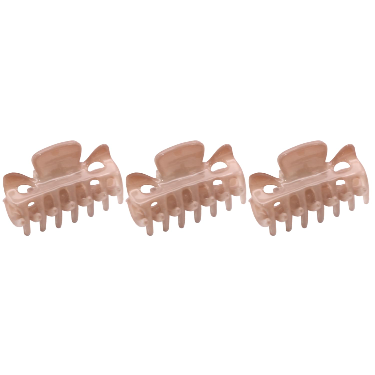Parcelona French Classic 1.5" Small Celluloid Set of 3 Hair Claws for Women
