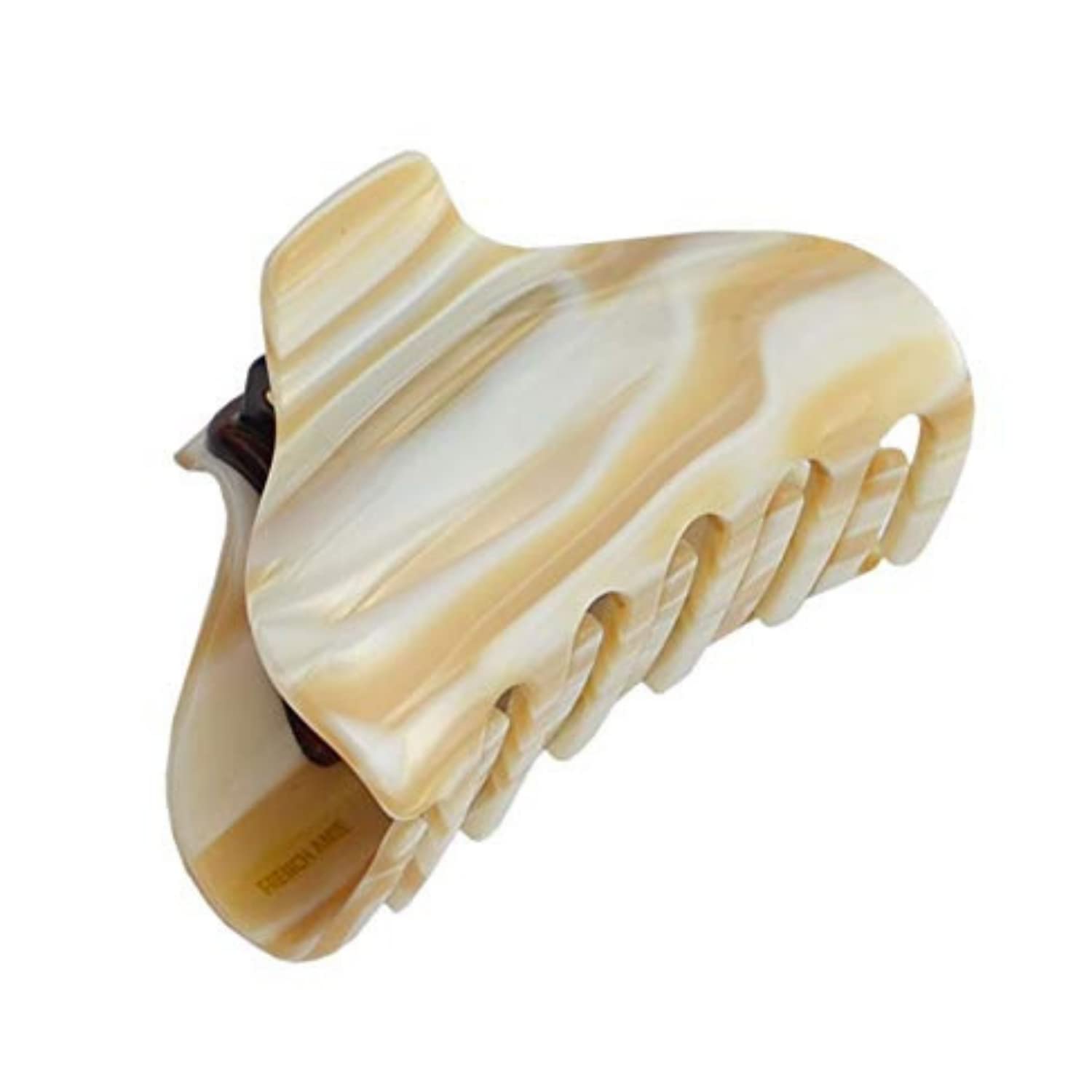 French Amie Tubular Wide Large Handmade Cellulose Jaw Hair Claw for Women
