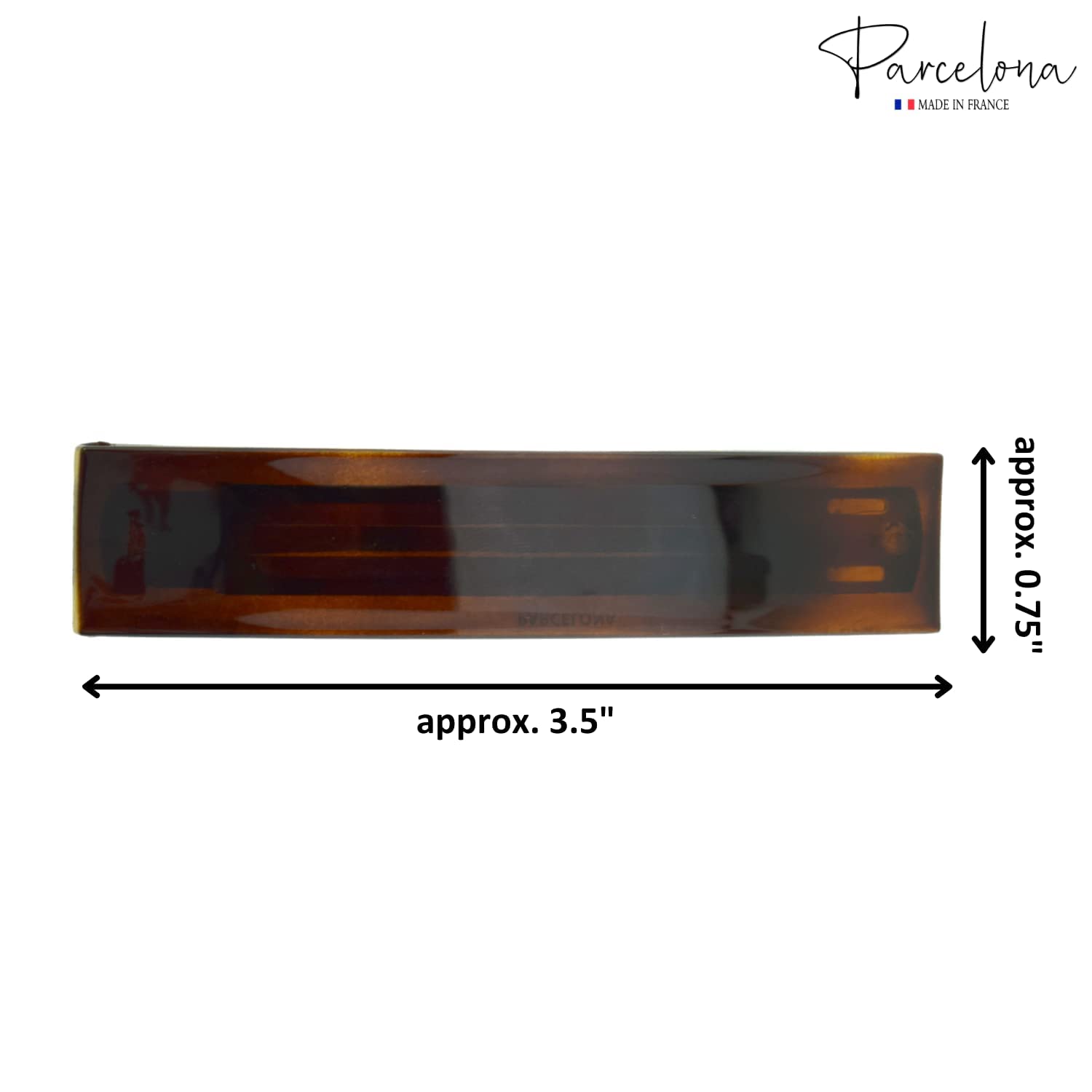 Parcelona French Oblong Tortoise Shell Medium Cellulose Hair Barrette for Women