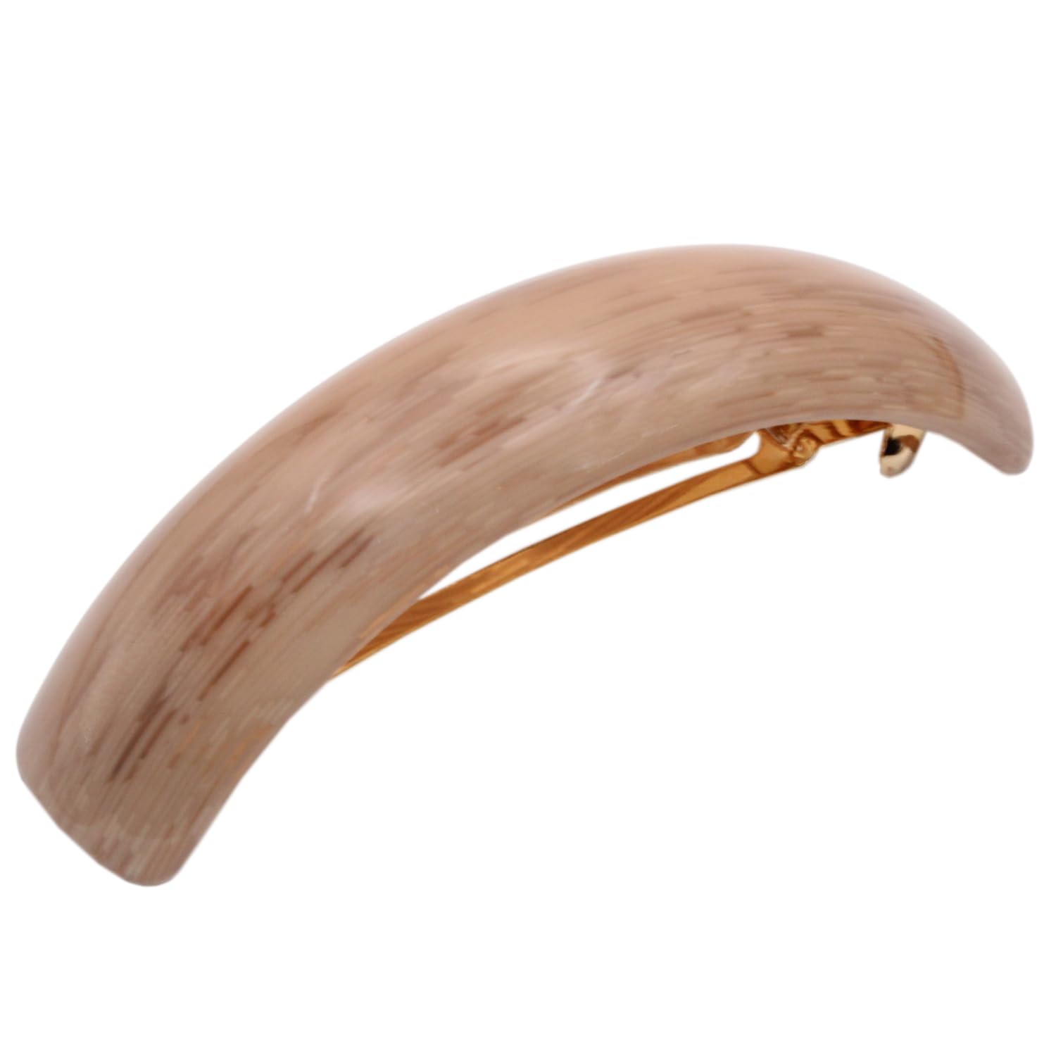 French Amie Curved Oblong Large Cellulose Handmade Hair Barrette for Women