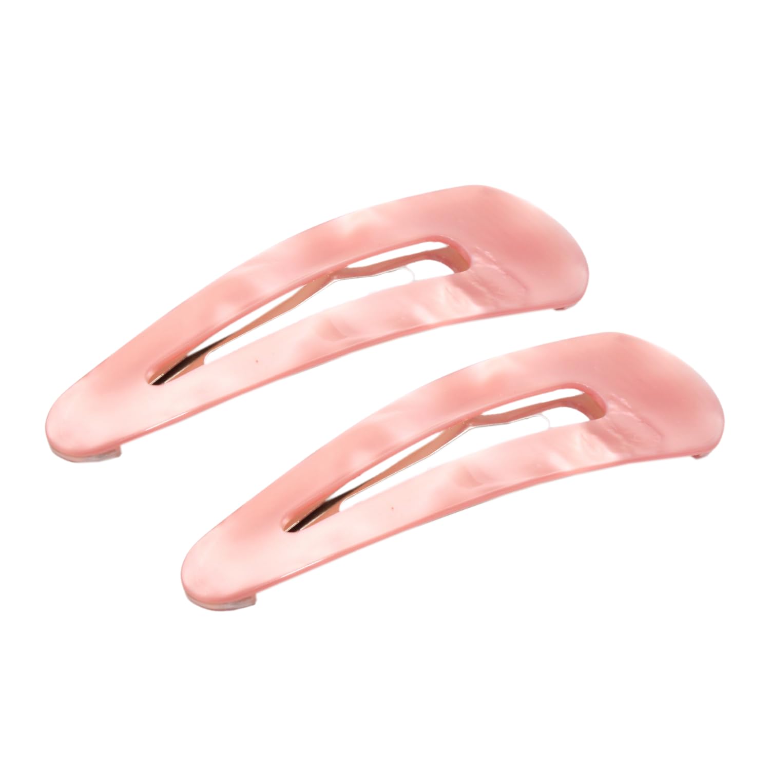 French Amie Clic Clac Large Handmade Cellulose Snap Hair Pins for Women(2 Pcs)