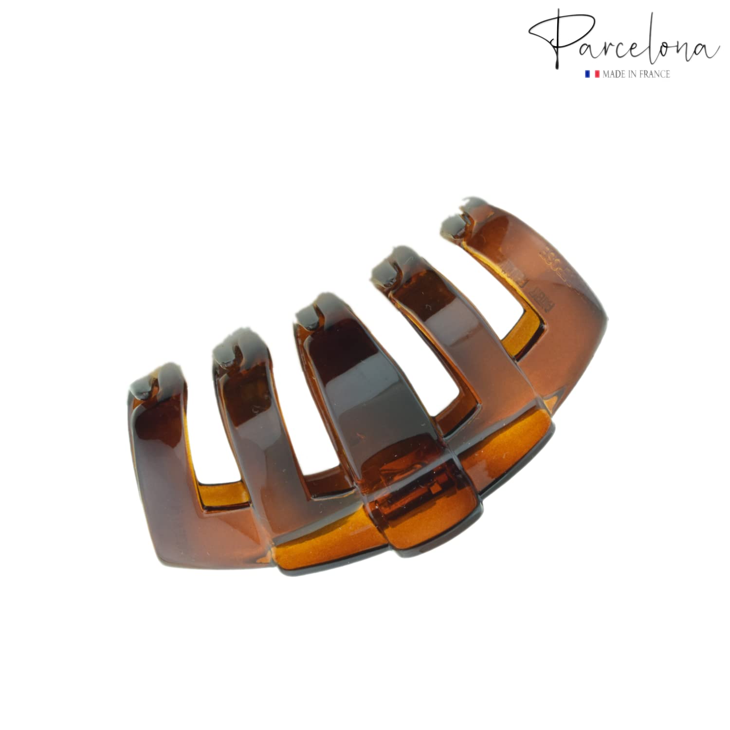 Parcelona French Tubular Large Cellulose Covered Spring Jaw Hair Claw for Women