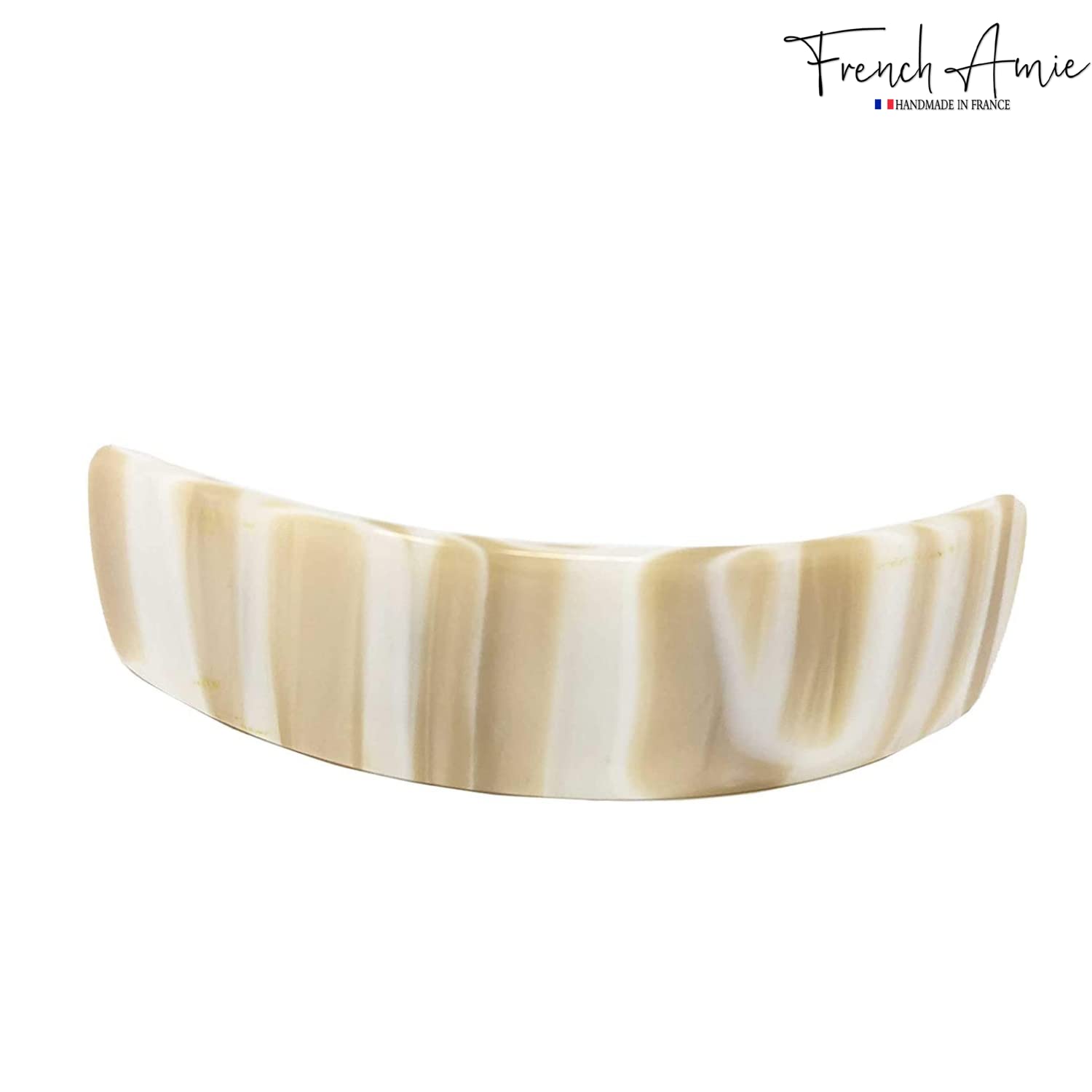 French Amie Curved Large 3 ¾” Handmade Celluloid Volume Hair Barrette for Women