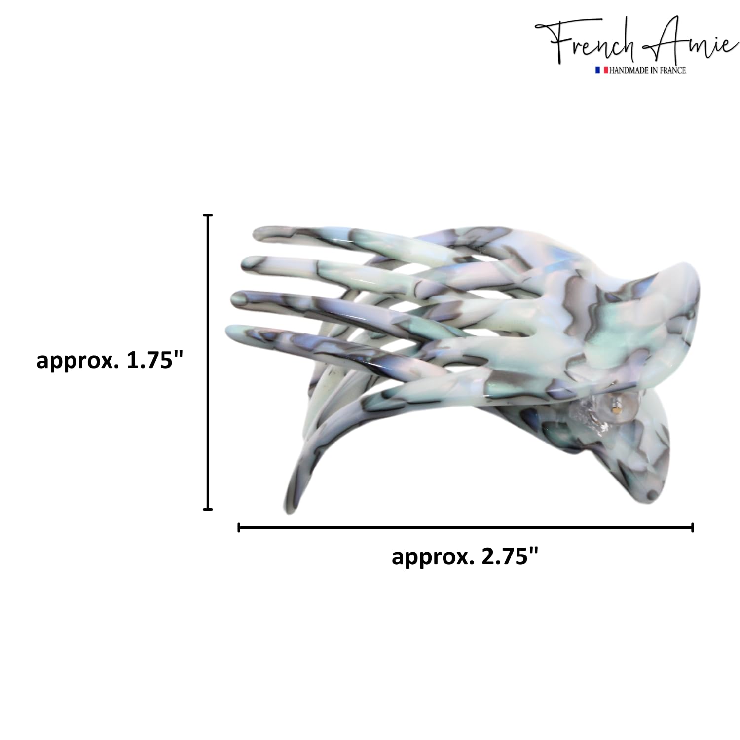 French Amie Bear Paw Small 2 ¾” Cellulose Handmade Yoga Jaw Hair Claw for Women