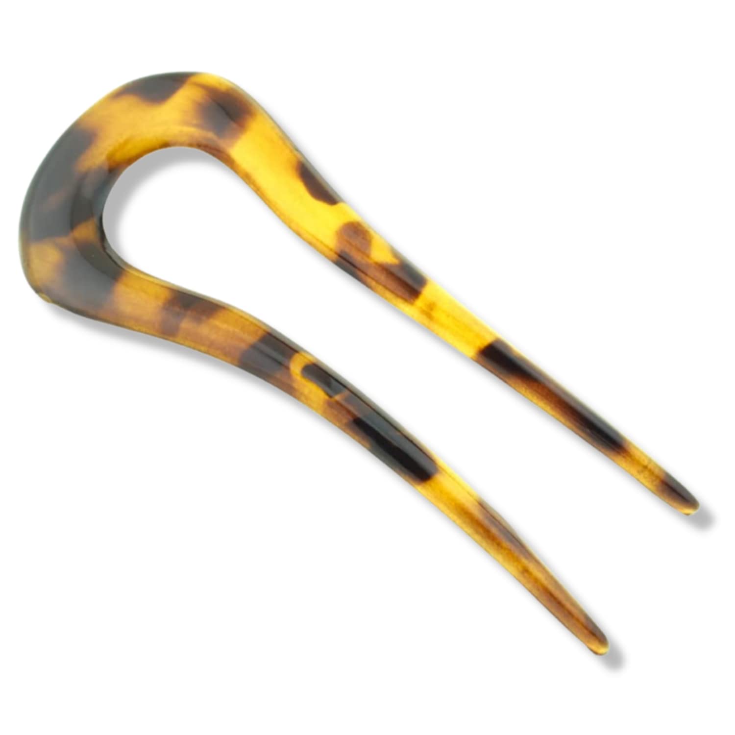Parcelona French Curved U Large Cellulose Chignon Wavy Hair Stick for Women