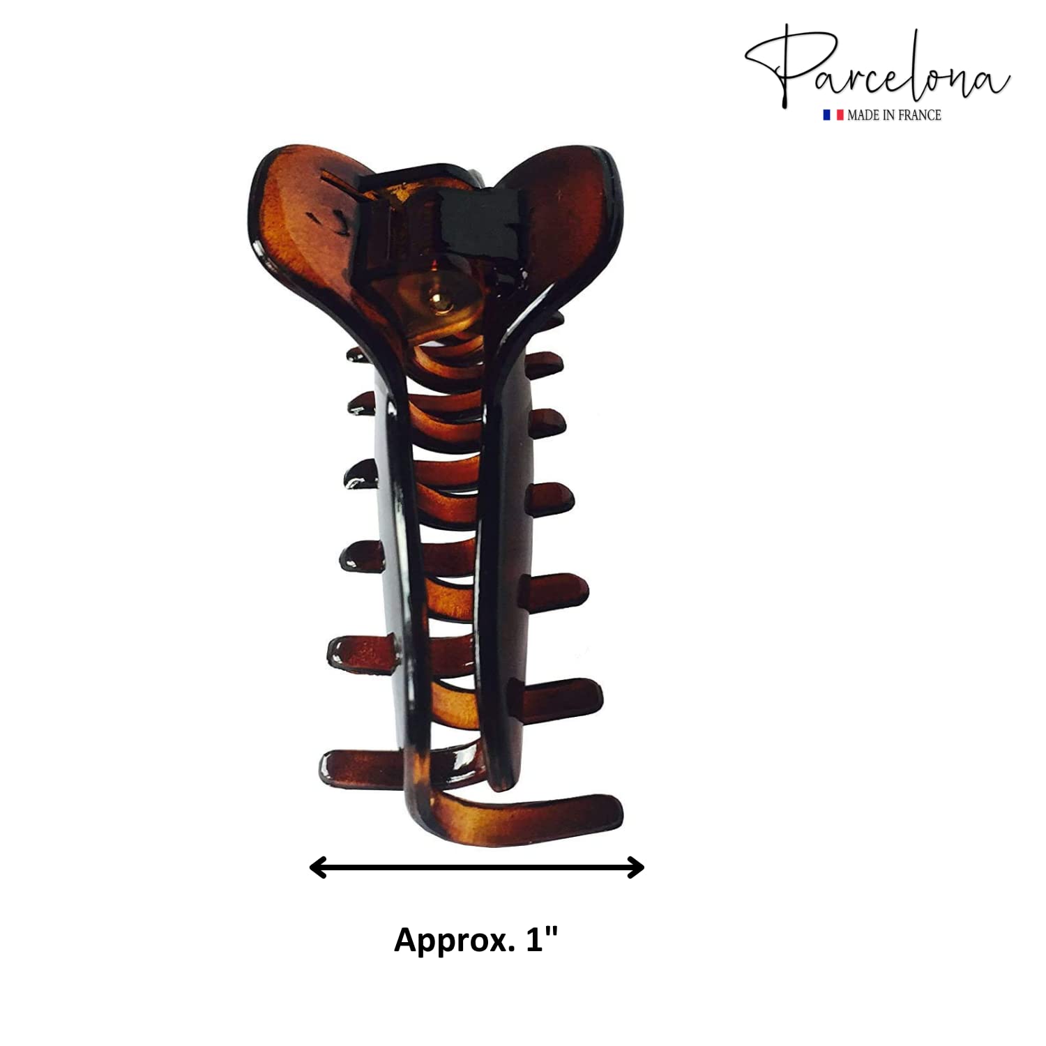 Parcelona French Boss Thin 3 1/2" Medium Cellulose Jaw Hair Claw for Women