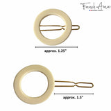 French Amie Mini Circle 1 ¼” Hair Clip - Snap Tige Boule Women Barrette Set Of 2