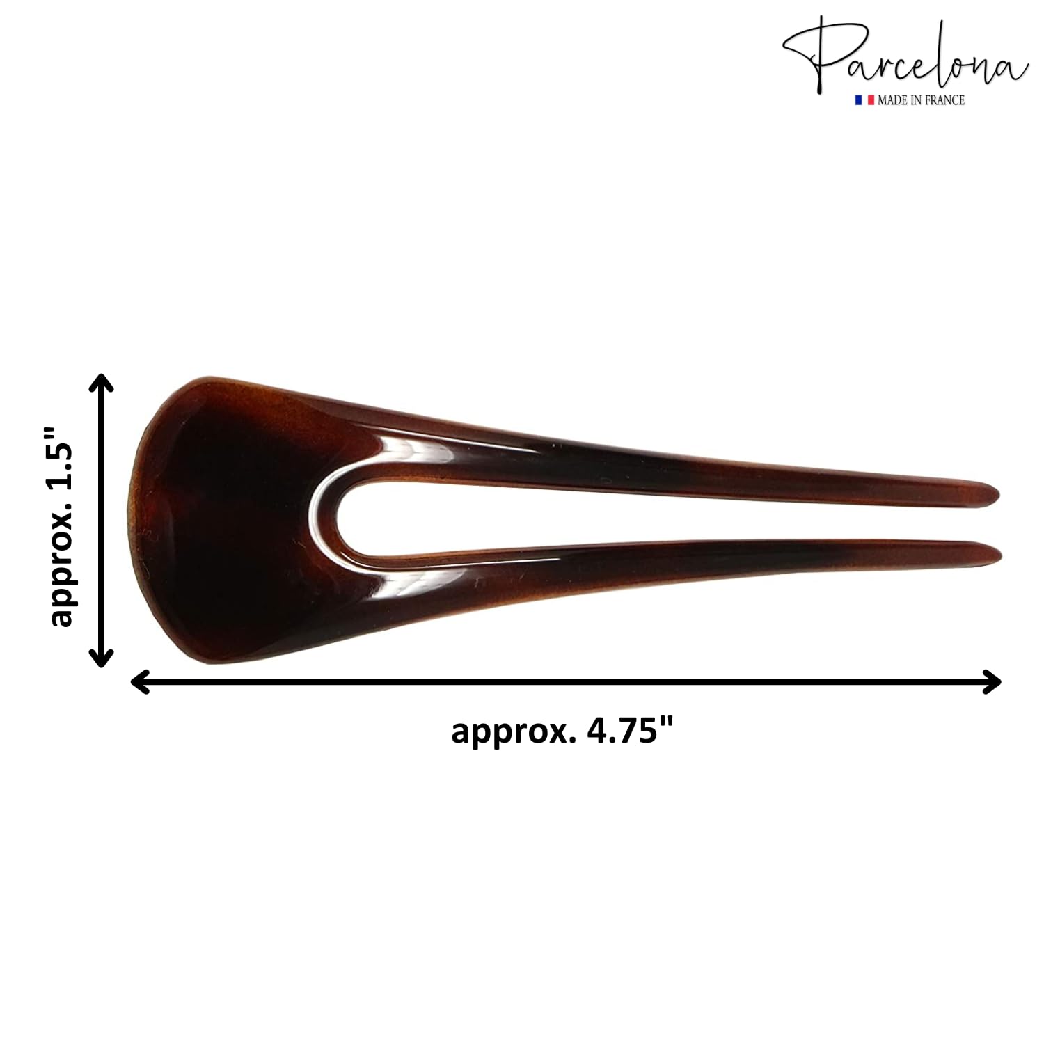 Parcelona French Long Duo Large Cellulose Chignon Hair Bun Pins for Women(2 Pcs)