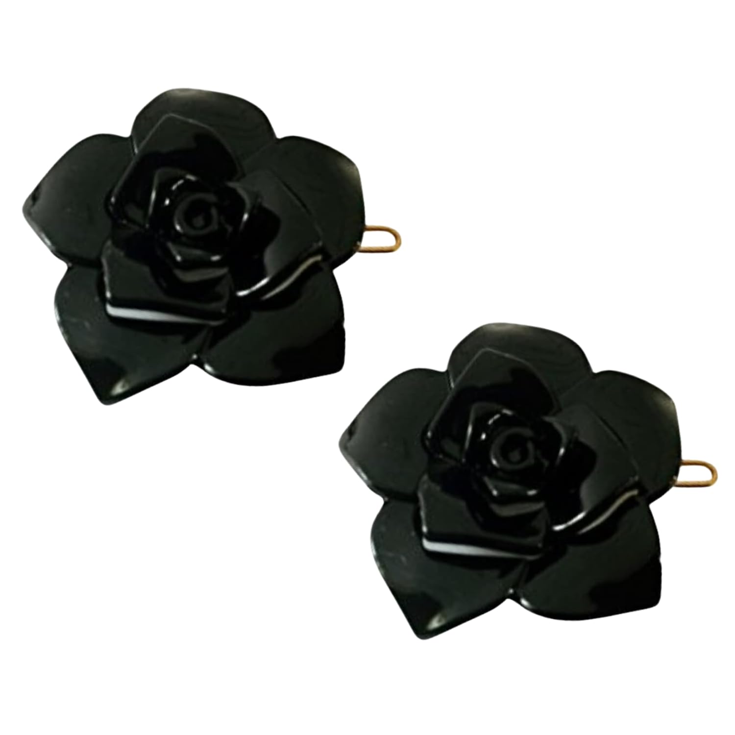 Parcelona French Flower Small 1.5" Cellulose Side Slide Snap Barrettes for Women