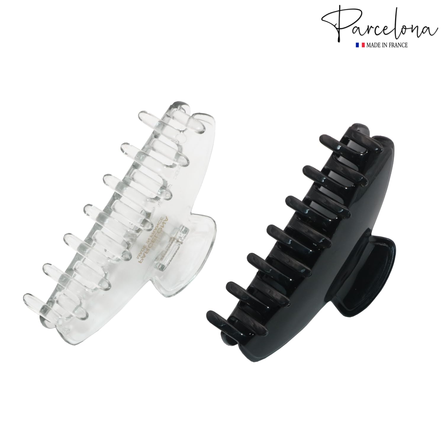 Parcelona French Basic Medium 3 1/2" Cellulose Jaw Hair Claws for Women(2 Pcs)