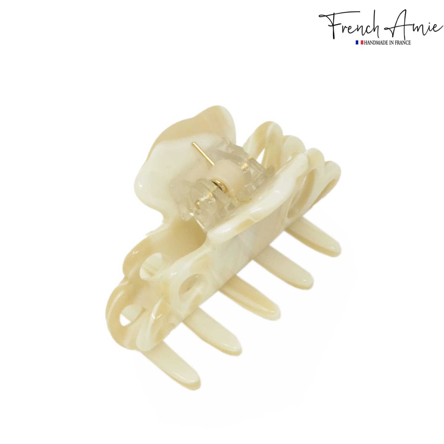 French Amie Orchids Small 2" Handmade Cellulose Flexible Hair Claw Clip