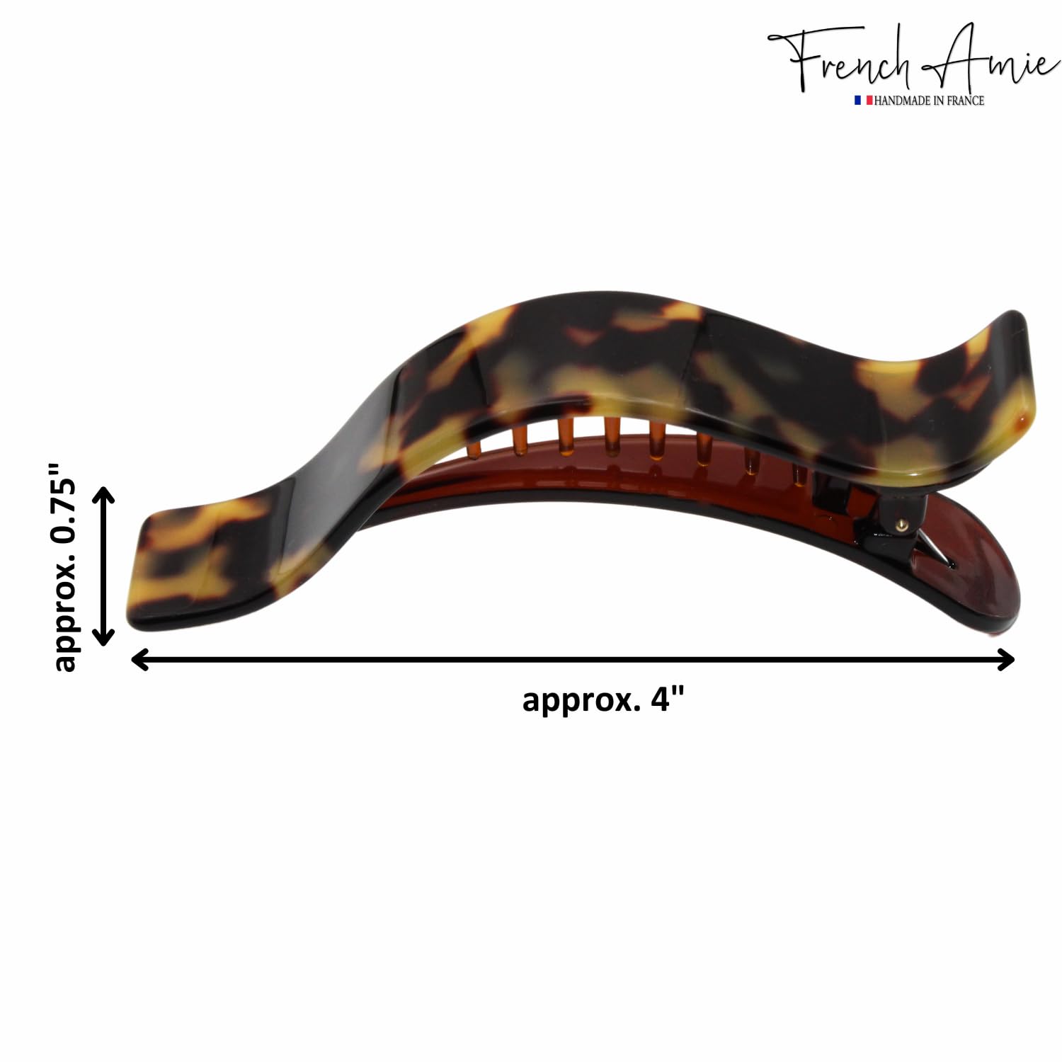 French Amie Duckbill Style Curved Rectangle Hair Claw – Women Girls Hair Clip