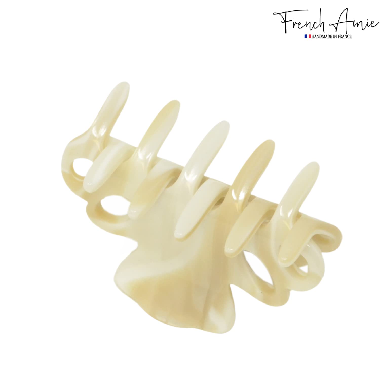 French Amie Orchids Small 2" Handmade Cellulose Flexible Hair Claw Clip