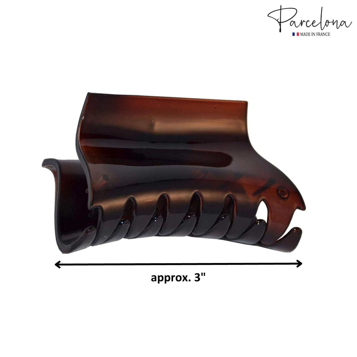 Parcelona French Slide 3" Medium Cellulose Jaw Hair Claw for Women and Girls
