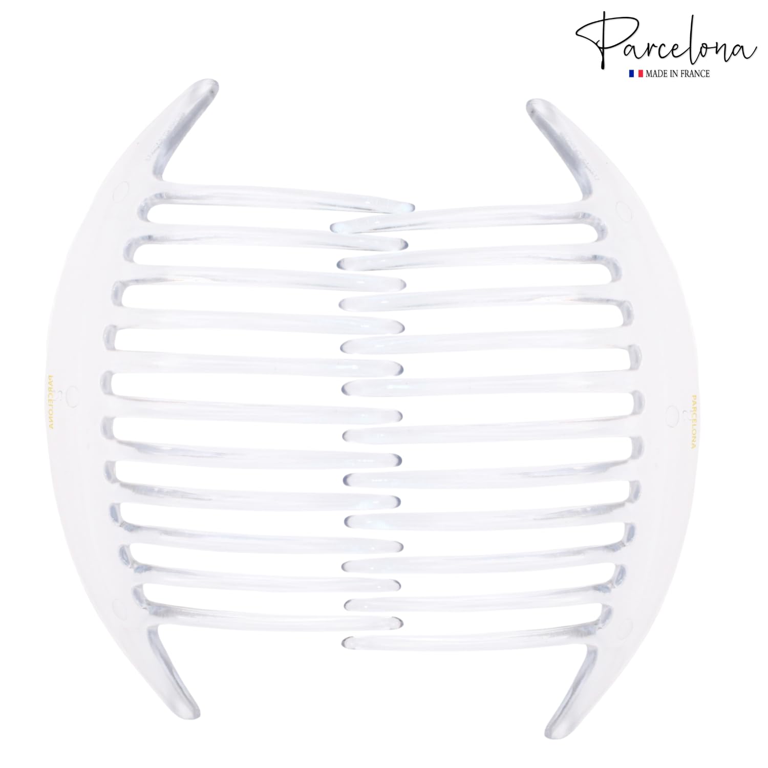 Parcelona French Tapered Edge 11 Teeth Side Hair Combs for Women & Girls (2Pcs)