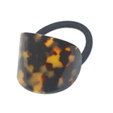 French Amie Curve Oval Celluloid Handmade Ponytail Elastic Hair Tie for Women