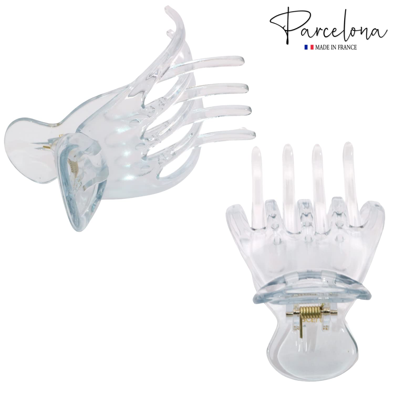 Parcelona French Basic Curved Paw Medium Cellulose Yoga Hair Claw for Women