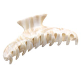 French Amie Curved Extra Large Narrow Ivory Handmade Long Hair Claw Clip