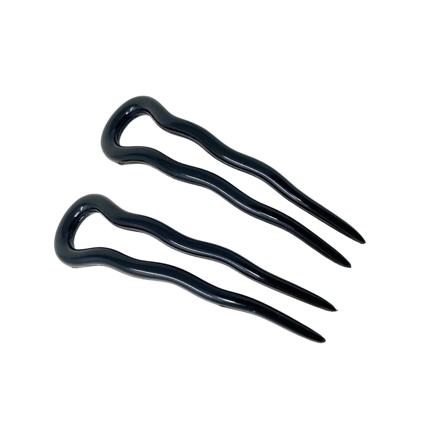Parcelona French Mystic Large 3" Cellulose Chignon U Shaped Hair Pins(Set of 2)
