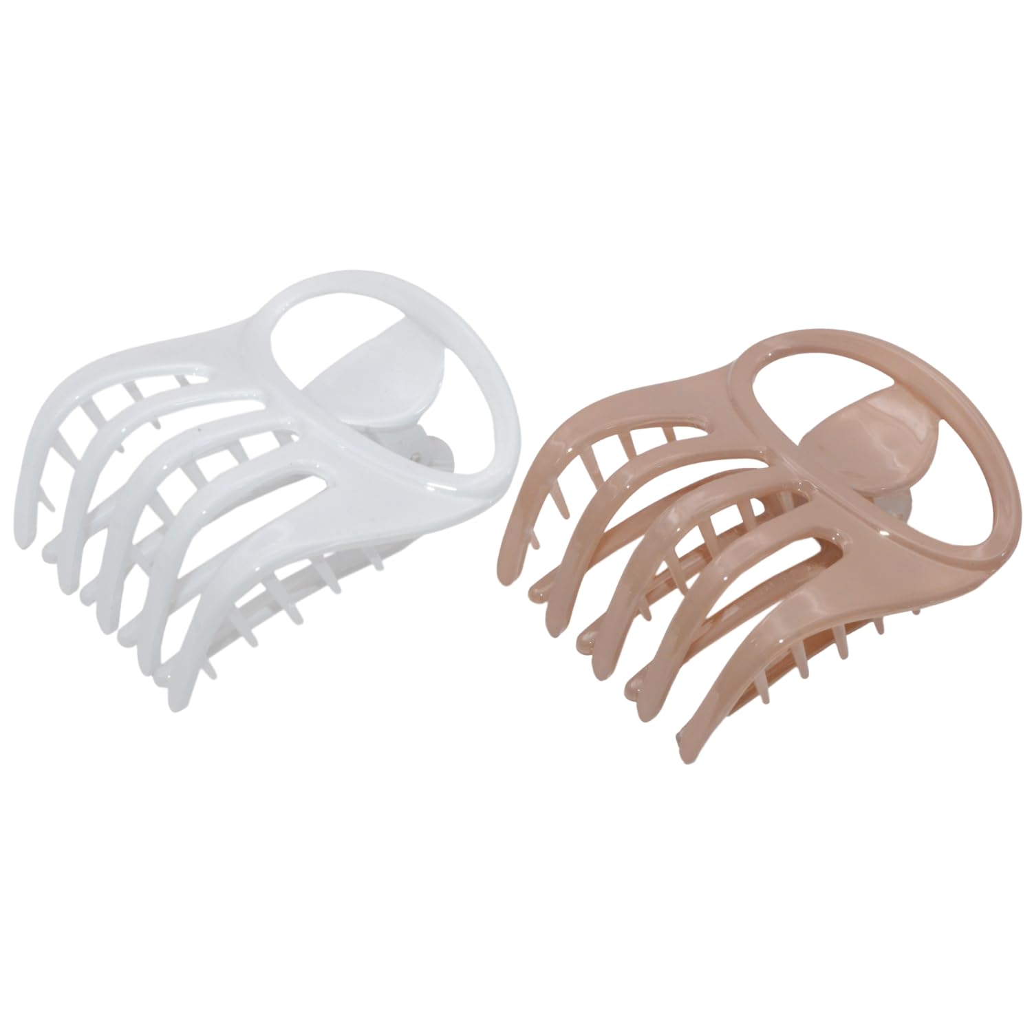 Parcelona French Curvy Oval Paw Medium Cellulose Hair Claw for Women and girls