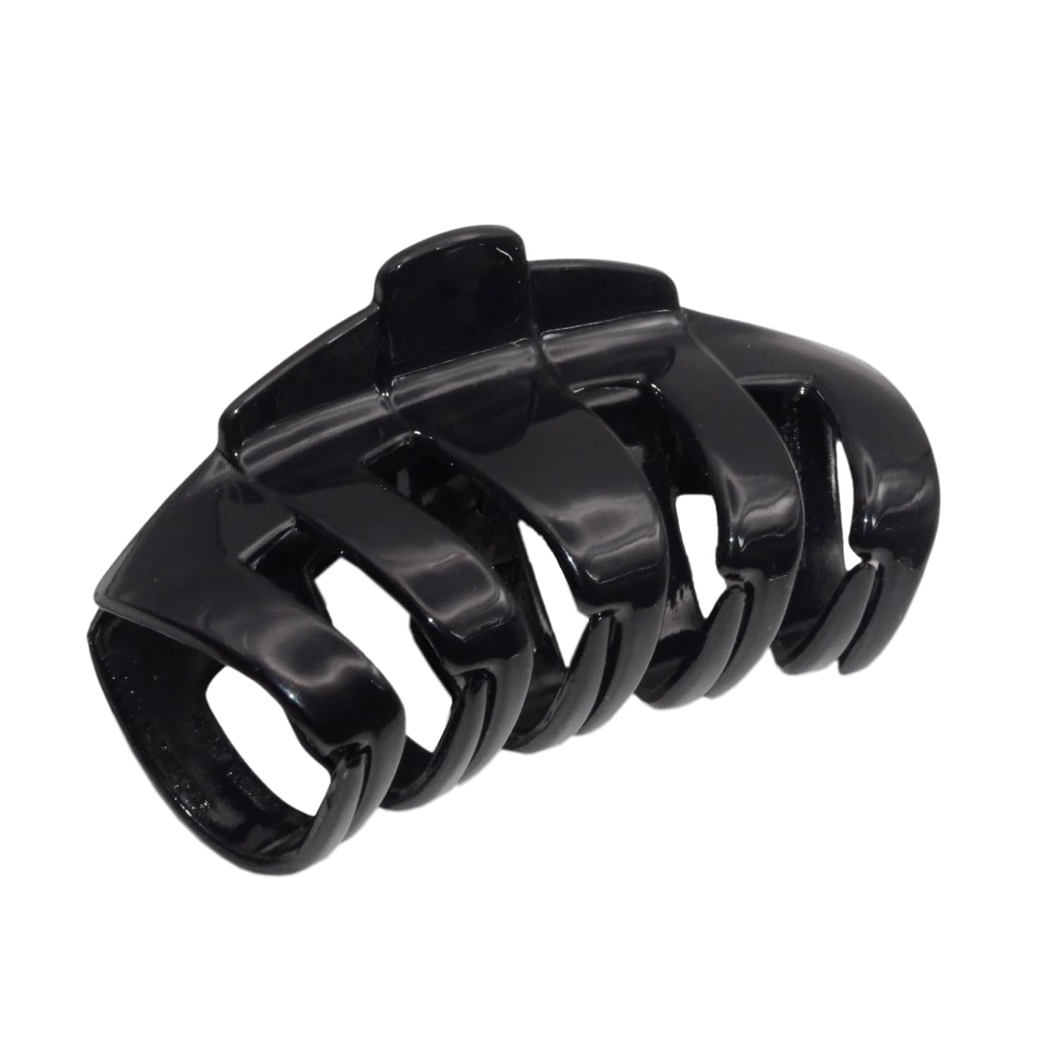Parcelona French Tubular Large Cellulose Covered Spring Jaw Hair Claw for Women