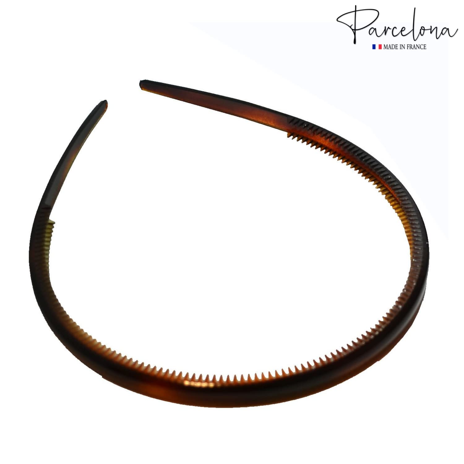 Parcelona French Thin Shell and Black Inner Teeth Nibs Hair Headband 2 Pcs