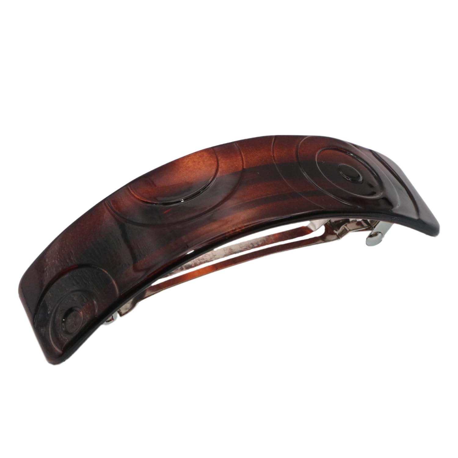 Parcelona French Courbe Curved Shell Cellulose Large Hair Barrette for Women