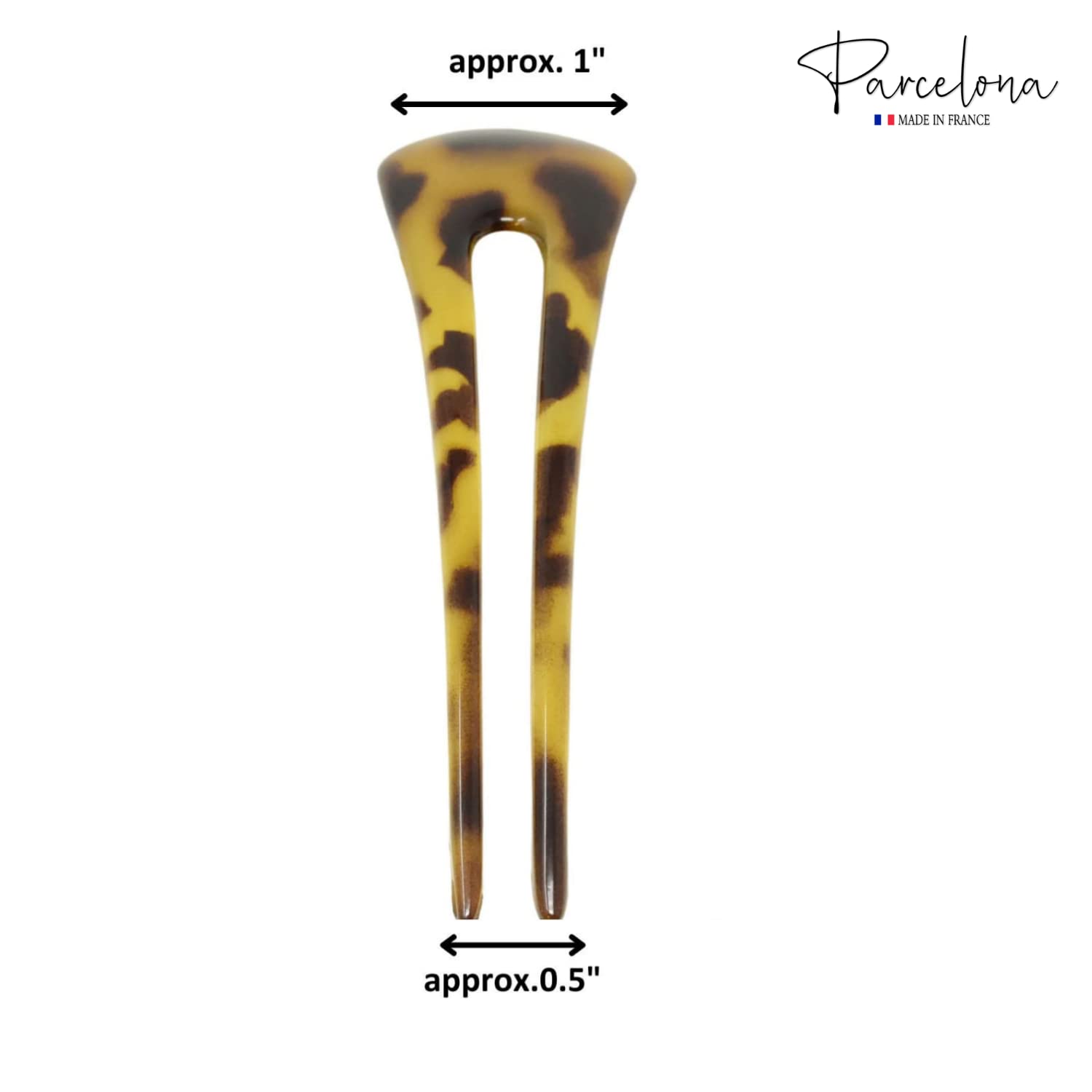 Parcelona French Long Duo Large Cellulose Chignon Hair Bun Pins for Women(2 Pcs)