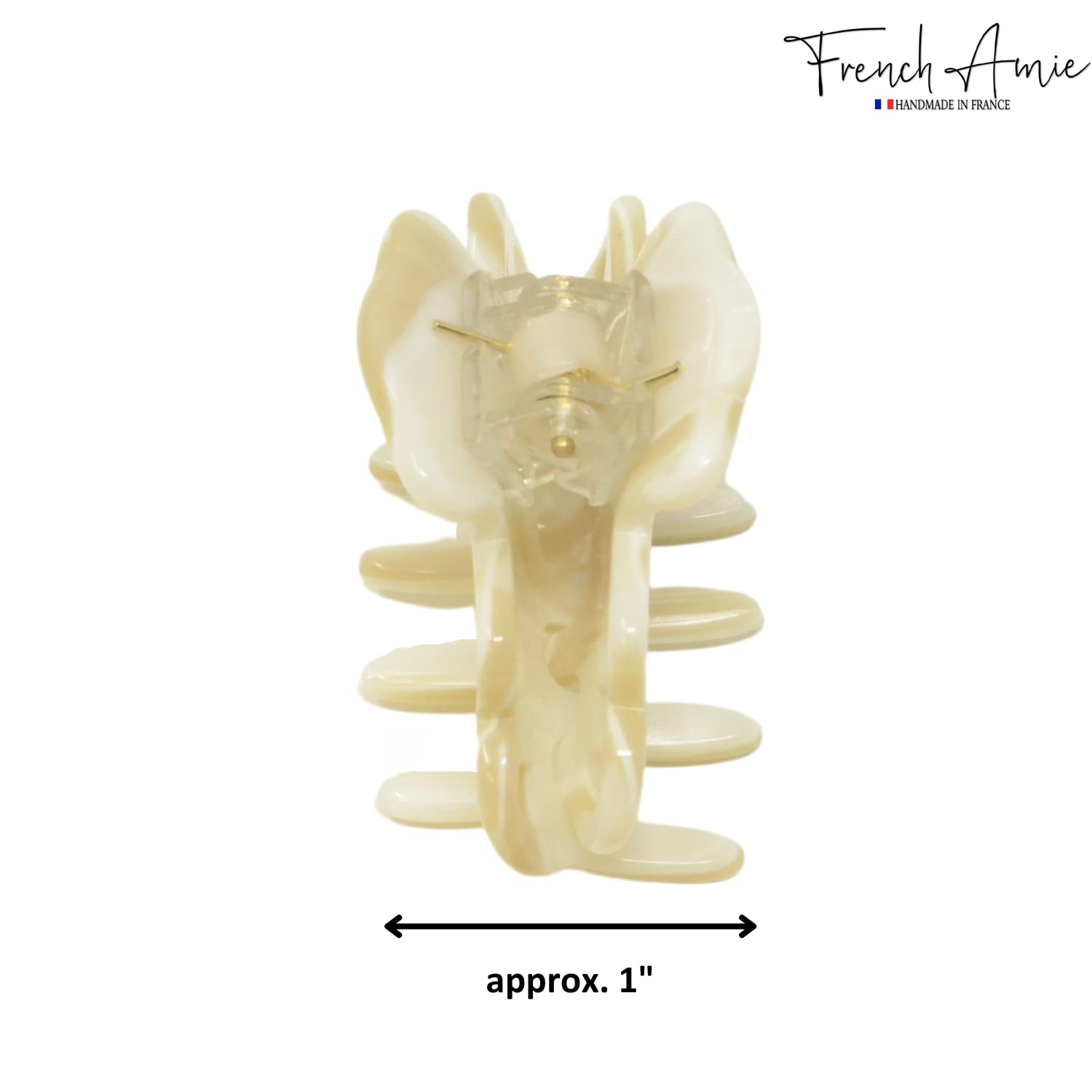 French Amie Orchids Small 2" Handmade Cellulose Flexible Hair Claw Clip