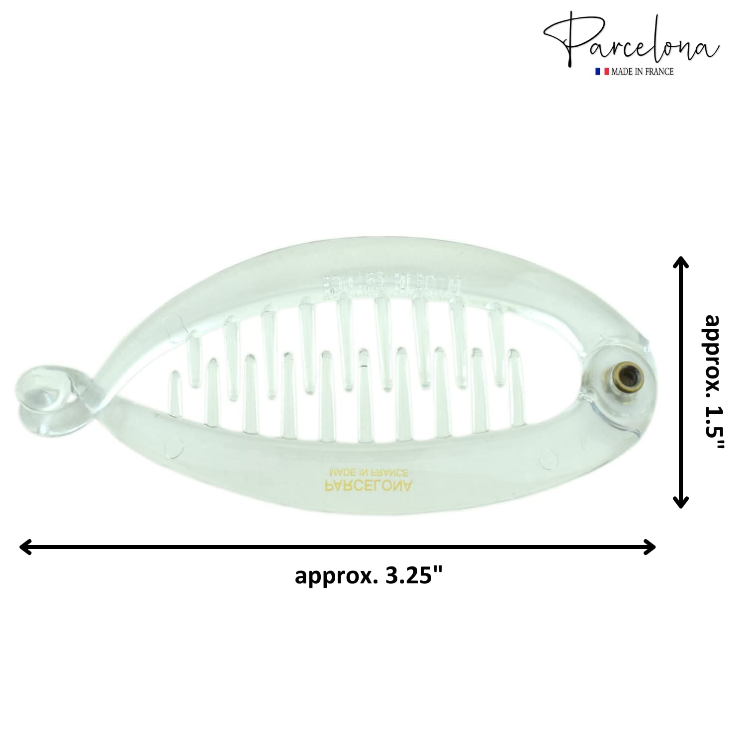 Parcelona French Effortless Mini Small Cellulose Banana Hair Clips(2 Pcs)