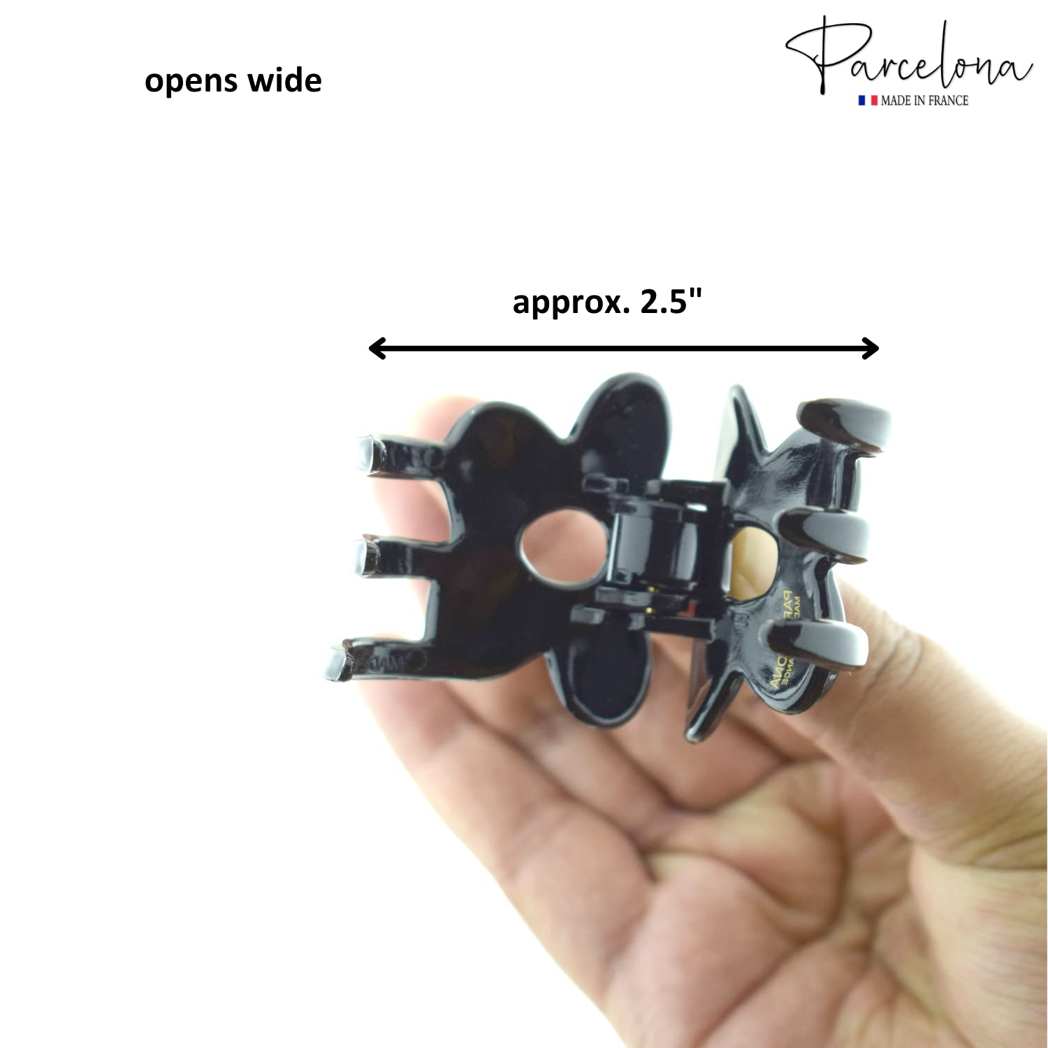 Parcelona French Belle Fleur Small 1 1/2" Cellulose Jaw Hair Claw for Women
