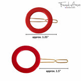 French Amie Mini Circle 1 ¼” Hair Clip - Snap Tige Boule Women Barrette Set Of 2