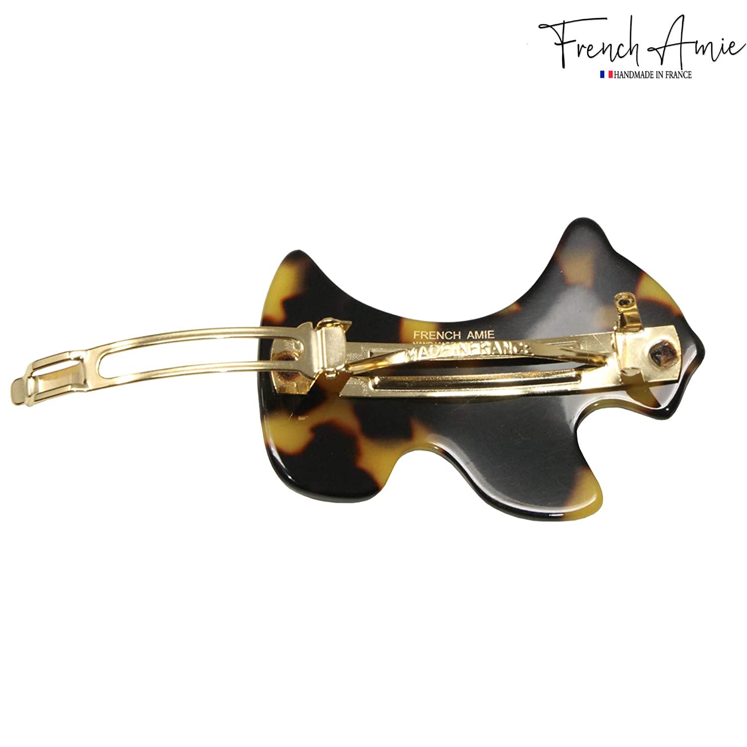 French Amie Scottish Dog Puppy 2" Small Cellulose Handmade Hair Barrette