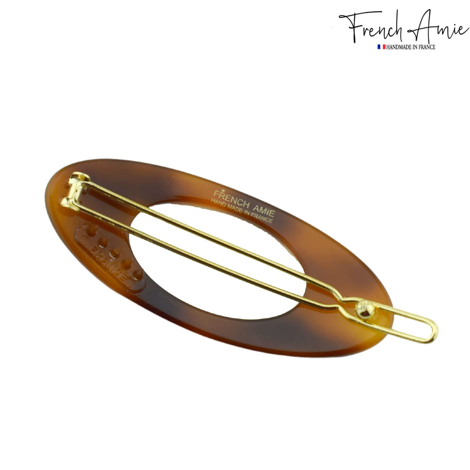 French Amie Oval Small 2 1/4” Cellulose Hair Barrette for Women